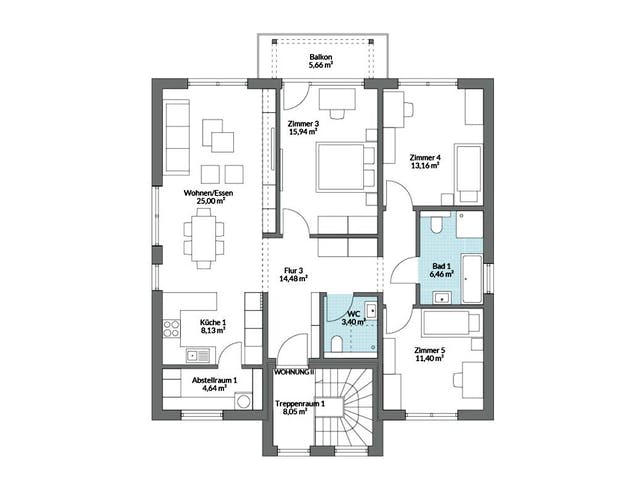 Fertighaus Plus 228 von Danwood Schlüsselfertig ab 488100€, Stadtvilla Grundriss 2