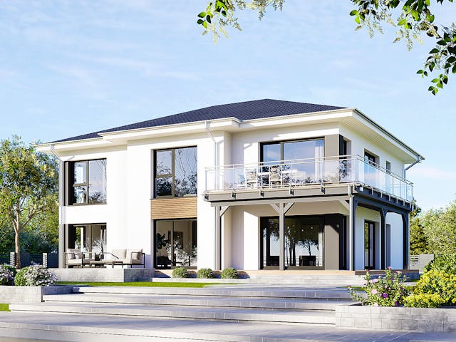 Fertighaus Plus 267 von Danwood Schlüsselfertig ab 590900€, Stadtvilla Außenansicht 1