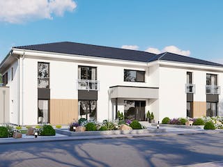 Fertighaus Poly 508 W4 von Danwood, Stadtvilla Außenansicht 2