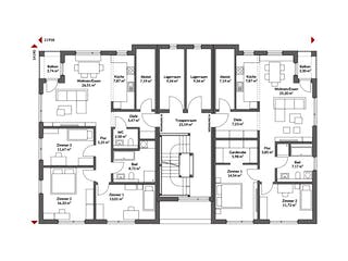 Fertighaus Poly 736 W6 SD von Danwood, Satteldach-Klassiker Grundriss 2