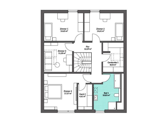 Fertighaus Privat 188 von Danwood Schlüsselfertig ab 393000€, Satteldach-Klassiker Grundriss 2