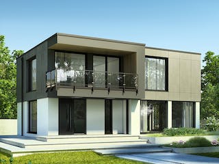 Fertighaus Next 170 F von Danwood - NEXT by Danwood Schlüsselfertig ab 529000€, Cubushaus Außenansicht 1
