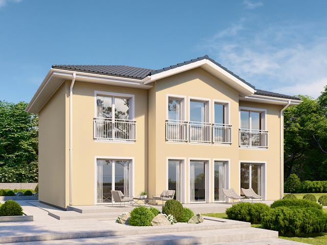 Fertighaus Classic 196 von Danwood Schlüsselfertig ab 396600€, Stadtvilla Außenansicht 1