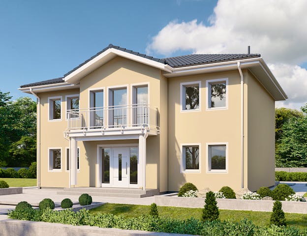 Stadtvilla mediterran mit zurückhaltend-klassischem Look von Danwood