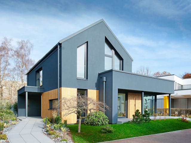 Fertighaus Musterhaus "S-Linie" Wuppertal von Danwood, Satteldach-Klassiker Außenansicht 1