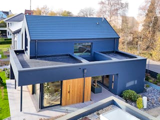 Fertighaus Musterhaus "S-Linie" Wuppertal von Danwood, Satteldach-Klassiker Außenansicht 4