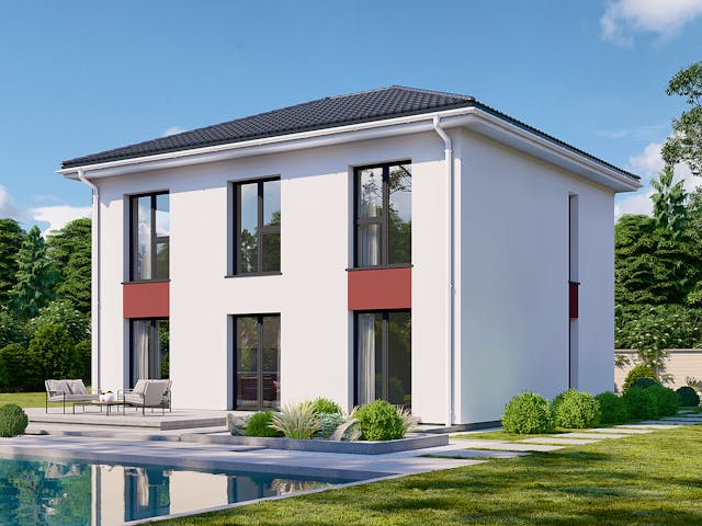 Fertighaus Park 140.1W von Danwood Schlüsselfertig ab 304400€, Stadtvilla Außenansicht 2