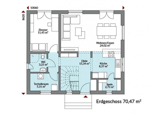 Fertighaus Park 140.1W von Danwood Schlüsselfertig ab 280300€, Stadtvilla Grundriss 1