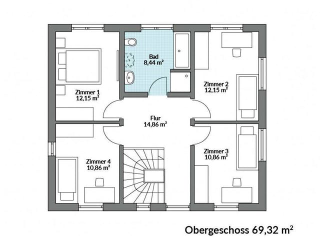 Fertighaus Park 140.1W von Danwood Schlüsselfertig ab 280300€, Stadtvilla Grundriss 2