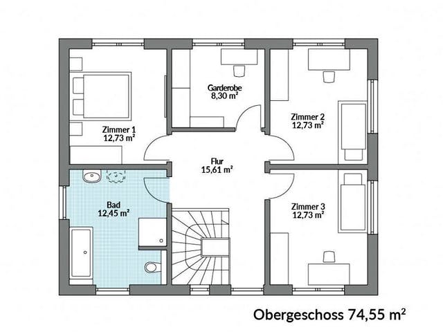 Fertighaus Park 150.1W von Danwood Schlüsselfertig ab 290200€, Stadtvilla Grundriss 2