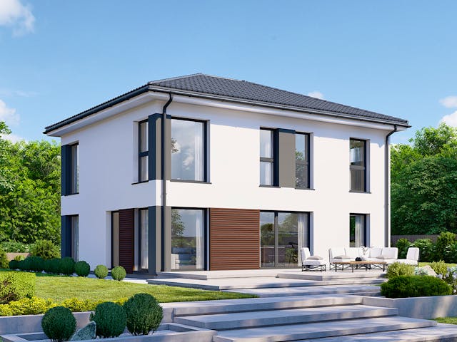 Fertighaus Park 151.1W von Danwood Schlüsselfertig ab 311100€, Stadtvilla Außenansicht 1 Fertighaus Park 151.1W von Danwood Schlüsselfertig ab 311100€, Stadtvilla Außenansicht 1