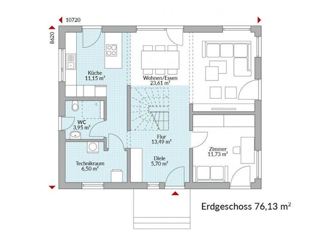 Fertighaus Park 151.1W von Danwood Schlüsselfertig ab 311100€, Stadtvilla Grundriss 1
