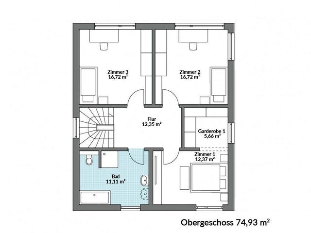 Fertighaus Park 152W von Danwood Schlüsselfertig ab 296700€, Stadtvilla Grundriss 2