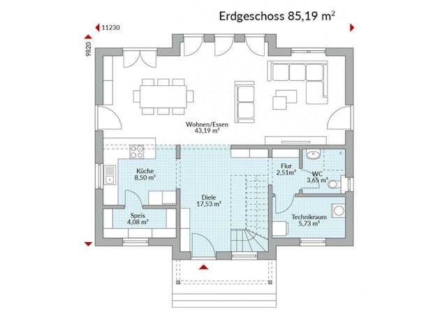 Fertighaus Park 167W von Danwood Schlüsselfertig ab 356500€, Stadtvilla Grundriss 1