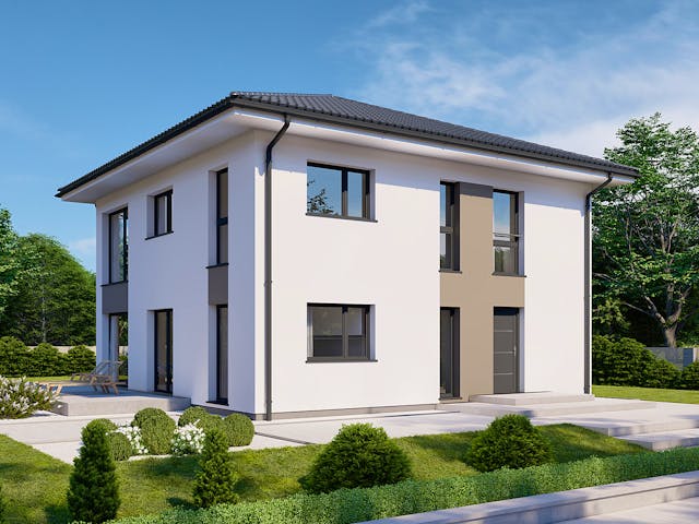 Fertighaus Park 168W von Danwood Schlüsselfertig ab 337100€, Stadtvilla Außenansicht 1 Fertighaus Park 168W von Danwood Schlüsselfertig ab 337100€, Stadtvilla Außenansicht 1