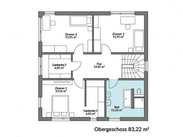 Fertighaus Park 168W von Danwood Schlüsselfertig ab 316200€, Stadtvilla Grundriss 2