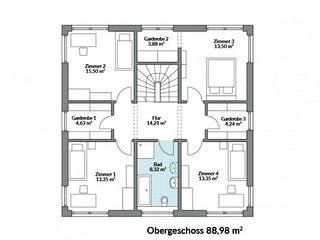 Fertighaus Park 180W von Danwood Schlüsselfertig ab 359900€, Stadtvilla Grundriss 2