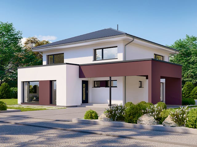 Fertighaus Park 186W von Danwood Schlüsselfertig ab 402300€, Stadtvilla Außenansicht 1