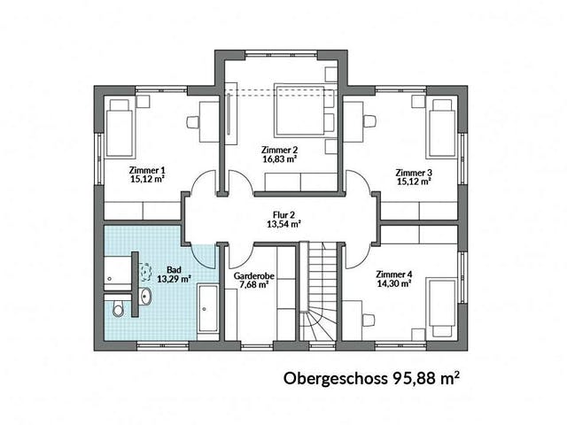 Fertighaus Park 196W von Danwood Schlüsselfertig ab 357000€, Stadtvilla Grundriss 2