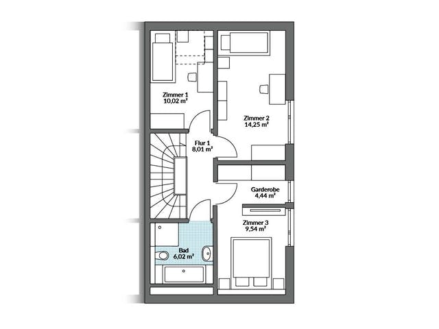 Fertighaus Partner 108 von Danwood Schlüsselfertig ab 233700€, Satteldach-Klassiker Grundriss 2