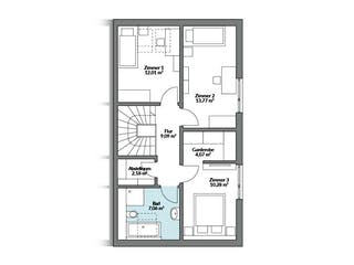 Fertighaus Partner 121 von Danwood Schlüsselfertig ab 271400€, Satteldach-Klassiker Grundriss 2