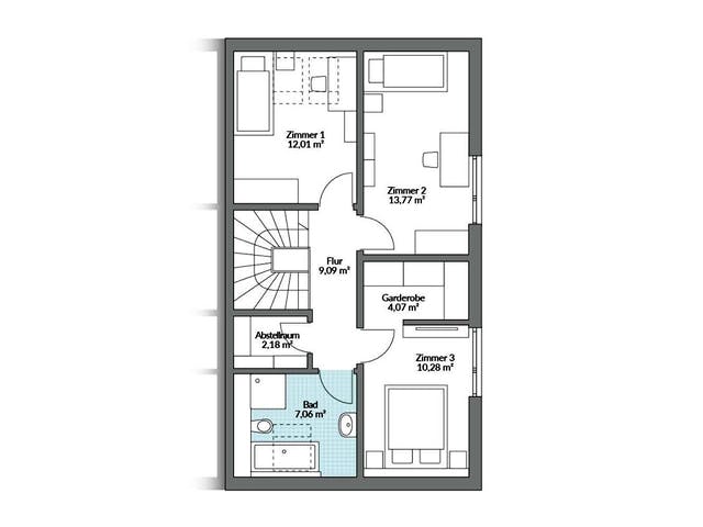 Fertighaus Partner 121 von Danwood Schlüsselfertig ab 255300€, Satteldach-Klassiker Grundriss 2