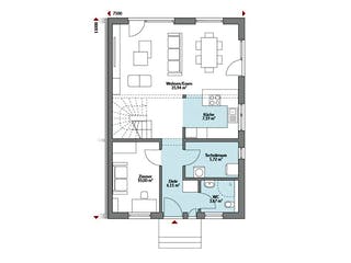Fertighaus Partner 135 von Danwood Schlüsselfertig ab 286900€, Satteldach-Klassiker Grundriss 1