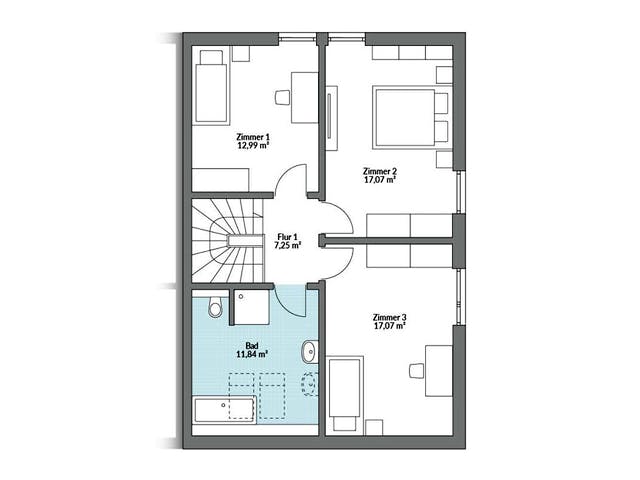 Fertighaus Partner 135 von Danwood Schlüsselfertig ab 269600€, Satteldach-Klassiker Grundriss 2