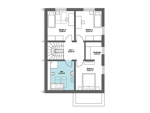 Fertighaus Partner 136 von Danwood Schlüsselfertig ab 269900€, Satteldach-Klassiker Grundriss 2