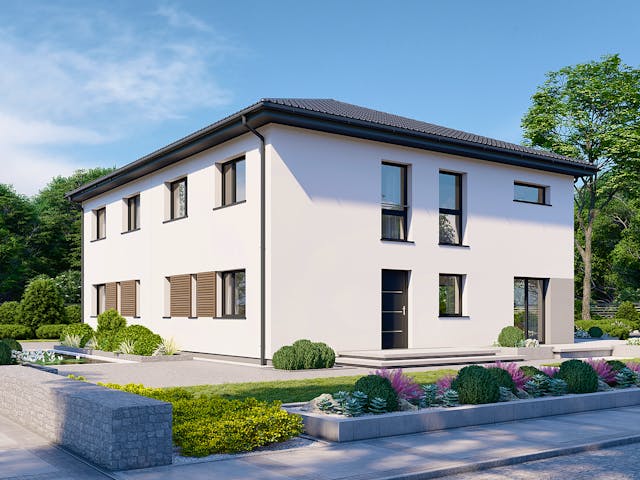 Fertighaus Partner 142W von Danwood Schlüsselfertig ab 292200€, Stadtvilla Außenansicht 1