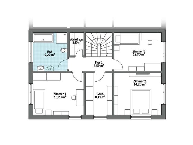 Fertighaus Partner 142W von Danwood Schlüsselfertig ab 274400€, Stadtvilla Grundriss 2