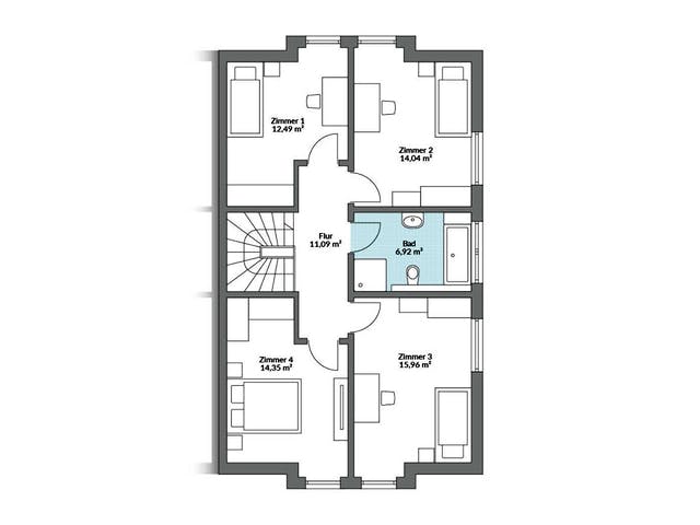 Fertighaus Partner 150 von Danwood Schlüsselfertig ab 296200€, Satteldach-Klassiker Grundriss 2