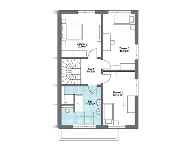 Fertighaus Partner 151 von Danwood Schlüsselfertig ab 297600€, Satteldach-Klassiker Grundriss 2