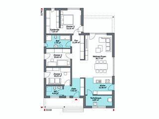 Fertighaus Perfect 120 Cube von Danwood Schlüsselfertig ab 296700€, Bungalow Grundriss 1