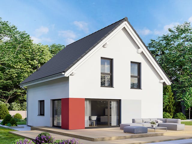 Fertighaus Point 110 von Danwood Schlüsselfertig ab 240900€, Satteldach-Klassiker Außenansicht 1 Fertighaus Point 110 von Danwood Schlüsselfertig ab 240900€, Satteldach-Klassiker Außenansicht 1