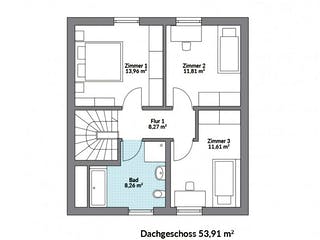 Fertighaus Point 110 von Danwood Schlüsselfertig ab 240900€, Satteldach-Klassiker Grundriss 2