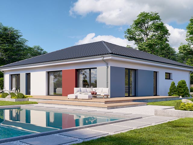 Fertighaus Privat 148 von Danwood Schlüsselfertig ab 345000€, Bungalow Außenansicht 1