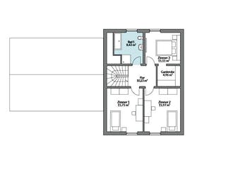 Fertighaus Privat 174 von Danwood Schlüsselfertig ab 411900€, Satteldach-Klassiker Grundriss 2