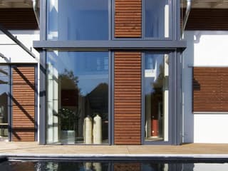 Blockhaus D168 MH Bad Vilbel von Frammelsberger Holzbau, Satteldach-Klassiker Außenansicht 4