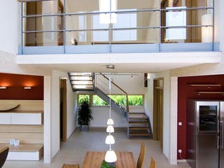 Blockhaus D168 MH Bad Vilbel von Frammelsberger Holzbau, Satteldach-Klassiker Innenansicht 2