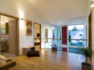 Blockhaus D168 MH Bad Vilbel von Frammelsberger Holzbau, Satteldach-Klassiker Innenansicht 3