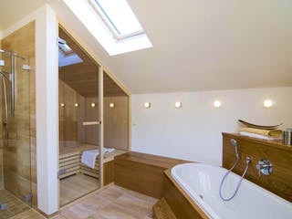 Blockhaus D168 MH Bad Vilbel von Frammelsberger Holzbau, Satteldach-Klassiker Innenansicht 4