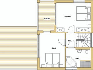 Blockhaus D109 Fehlings-Kopfmann von Frammelsberger Holzbau, Cubushaus Grundriss 2