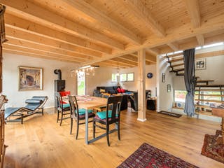 Blockhaus D109 Fehlings-Kopfmann von Frammelsberger Holzbau, Cubushaus Innenansicht 1