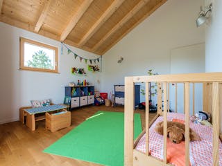 Blockhaus D146 Köstler von Frammelsberger Holzbau, Satteldach-Klassiker Innenansicht 7