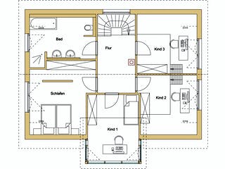 Blockhaus D176 Becker von Frammelsberger Holzbau, Satteldach-Klassiker Grundriss 2