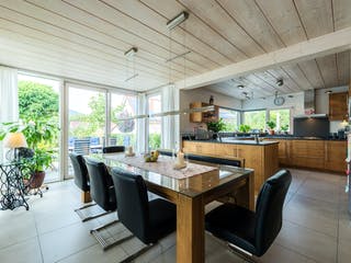 Blockhaus D176 Becker von Frammelsberger Holzbau, Satteldach-Klassiker Innenansicht 1