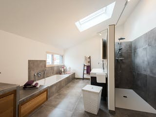 Blockhaus D183 MH Mülheim-Kärlich von Frammelsberger Holzbau, Satteldach-Klassiker Innenansicht 10