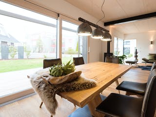 Blockhaus D183 MH Mülheim-Kärlich von Frammelsberger Holzbau, Satteldach-Klassiker Innenansicht 5