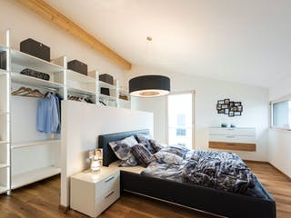 Blockhaus D183 MH Mülheim-Kärlich von Frammelsberger Holzbau, Satteldach-Klassiker Innenansicht 8